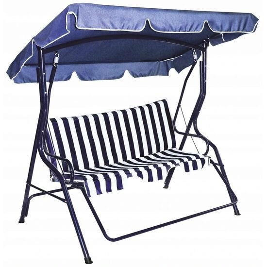 Balansoar gradina, 3 locuri, suport picioare, albastru, 175x115x150 cm, Daria