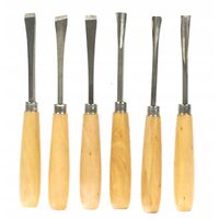 Dalti sculptura lemn, set 6 buc, 16.5 cm, Drel