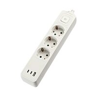Prelungitor electric 3 prize, 2xUSB C, 1xUSB A, 1.5 m, intrerupator, Gelux
