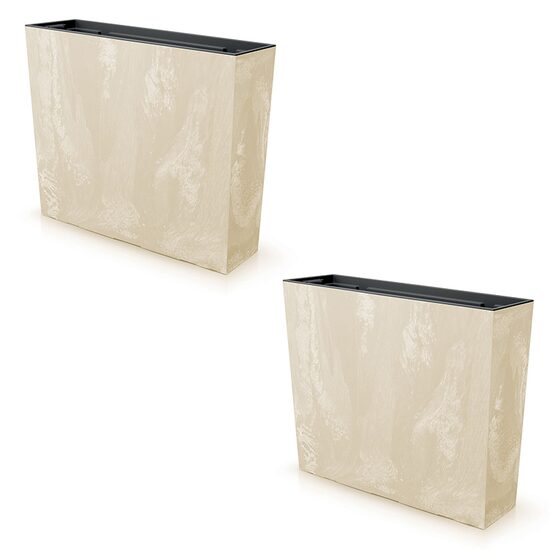 Set 2 jardiniere decorative, crem, 58x18x49.8 cm, Urbi Case Beton Effect
