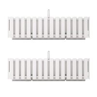 Set 2 jardiniere decorative cu suport metalic, sistem irigare,​​​​​​​ alb, 58x18x16.2 cm, Boardee Fencycase W