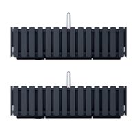 Set 2 jardiniere decorative cu suport metalic, sistem irigare,​​​​​​​ antracit, 58x18x16.2 cm, Boardee Fencycase W