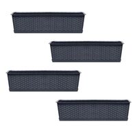 Set 4 jardiniere decorative, antracit, 68.5x17.3x15 cm, Ratolla Case P