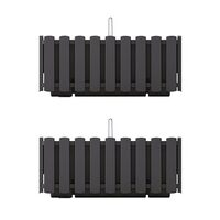 Set 2 jardiniere decorative cu suport metalic, sistem irigare,​​​​​​​ antracit, 38x18x16.2 cm, Boardee Fencycase W