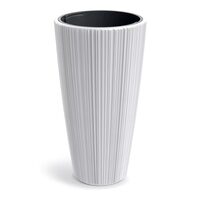 Ghiveci decorativ de flori, rotund, inalt, alb, 39x73 cm, 60/20 L, Oro