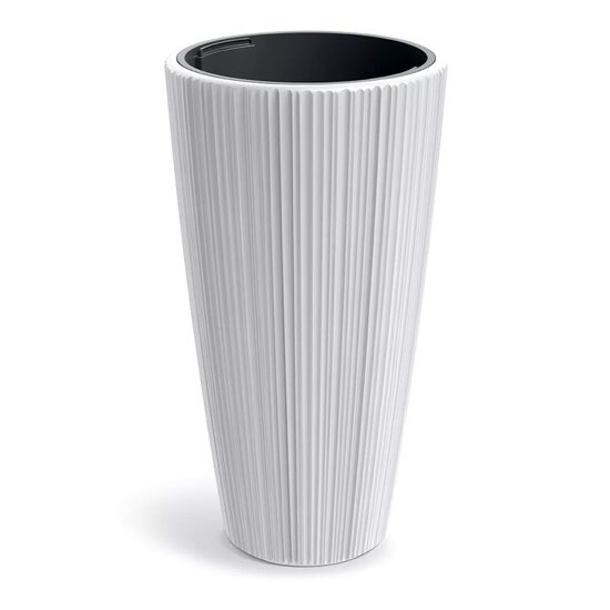 Ghiveci decorativ de flori, rotund, inalt, alb, 39x73 cm, 60/20 L, Oro