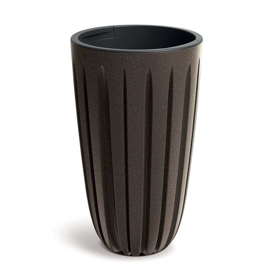 Ghiveci decorativ de flori, rotund, inalt, cafeniu, 29x50 cm, 23/9 L, Wario ECO