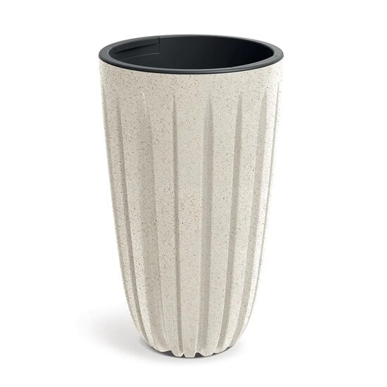 Ghiveci decorativ de flori, rotund, inalt, alb, 29x50 cm, 23/9 L, Wario ECO