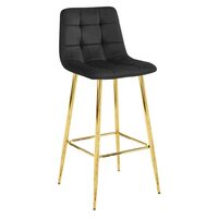 Scaun de bucatarie/bar, Artool, Arceto, catifea, metal, negru si auriu, 43.5x49x102 cm