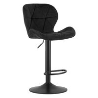 Scaun de bucatarie/bar, Artool, West, rotativ, catifea, negru, 46x48.5x90-111 cm