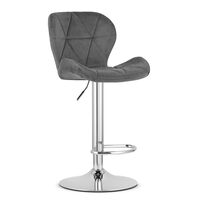 Scaun de bucatarie/bar, Artool, West, rotativ, catifea, gri si argintiu, 46x48.5x90-111 cm