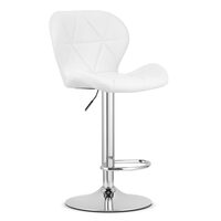 Scaun de bucatarie/bar, Artool, West, rotativ, piele ecologica, alb si argintiu, 46x48.5x90-111 cm