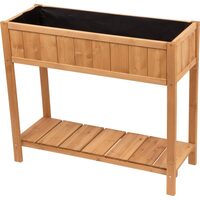 Jardiniera decorativa inaltata, cu raft inferior, lemn, 89x33x76 cm, Strend Pro