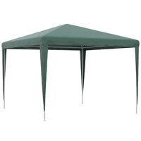 Pavilion pentru gradina/comercial, cadru otel, tesatura PE, pliabil, cu accesorii montare, verde, 2.93x2.93x2.52 m