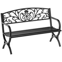 Banca de gradina, structura metalica, negru, 127x60x85 cm, Bethany