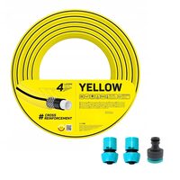 Furtun de gradina, 4 straturi, cu 2 cuple si adaptor, 3/4", 50 m, Cellfast Yellow