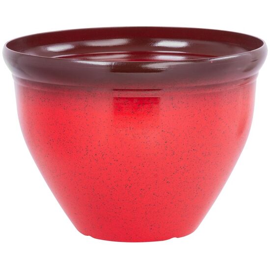 Ghiveci decorativ de flori, rotund, rosu, 38x28.5 cm, Strend Pro