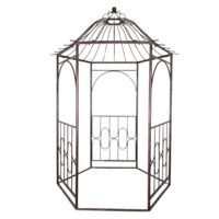 Pavilion/foisor cu arcada pentru gradina, plante cataratoare, metalic, bronz antic, 180x156x275 cm