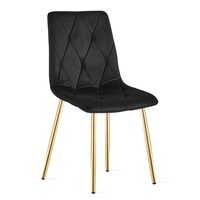 Scaun bucatarie/living, Artool, Libra, catifea, metal, negru si auriu, 45x54x86.5 cm