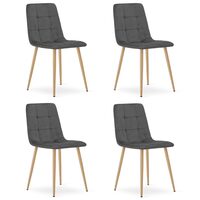 Set 4 scaune bucatarie/living, Artool, Kara, catifea, metal, gri si natur, 44.5x50.5x87 cm