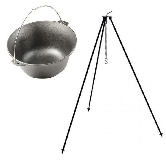 Set ceaun fonta cu trepied metalic, 16 L, Premium