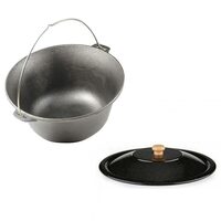 Set ceaun fonta cu capac emailat, 16 L, Premium