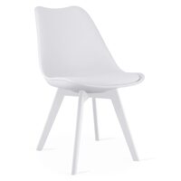 Scaun bucatarie/living, Artool, Mark, PP, piele ecologica, alb, 49x43x82 cm