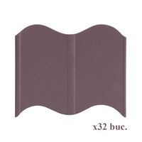Bordura gazon din plastic, maro, set 32 buc, 5.1 m x 120 mm, Strend Pro