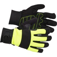 Manusi piele sintetica, spandex, intarite, negru si galben, marimea 09/L, Strend Pro Zarso