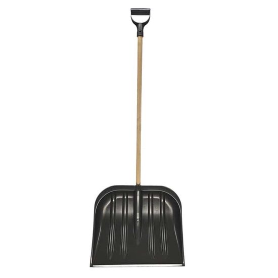 Lopata pentru zapada cu coada de lemn, protectie metalica, 45x39 cm