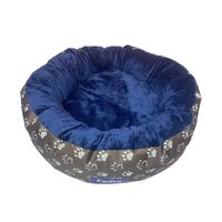 Culcus pufos pentru caine/pisica, bleumarin, 50 cm