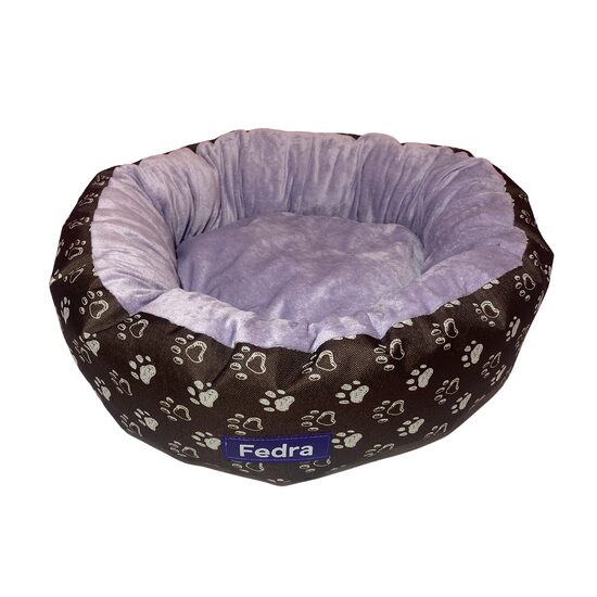 Culcus pufos pentru caine/pisica, mov deschis, 50 cm