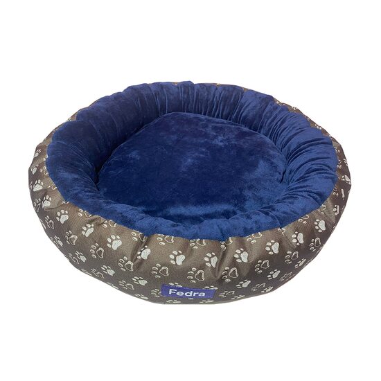 Culcus pufos pentru caine/pisica, bleumarin, 67 cm