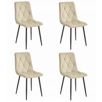 Set 4 scaune bucatarie/living, Artool, Libra, catifea, metal, bej si negru, 44x40x88.5 cm