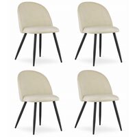 Set 4 scaune bucatarie/living, Artool, Bello, catifea, metal, bej, 46x42.5x76.5 cm