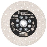 Disc diamantat, 2 in 1, taiere si slefuire granit, marmura, placi ceramice, 125 mm, M14, Richmann Exclusive