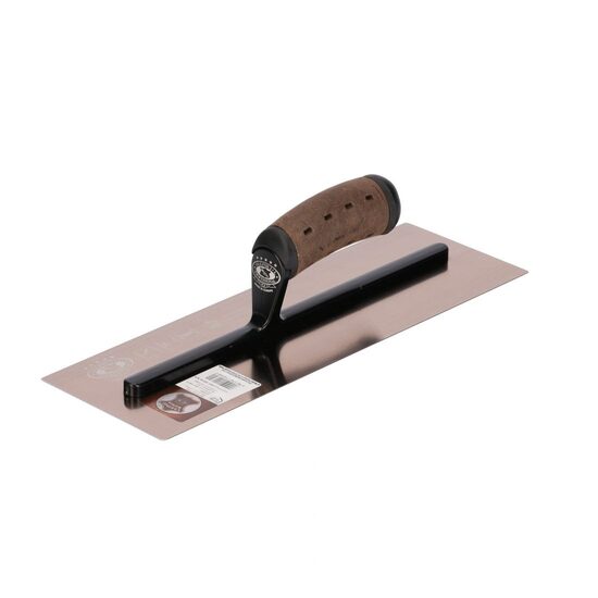 Gletiera inox, intarita, Premium Gold, 30.5x12 cm x 0.65 mm, maner piele Alcantara, Olejnik