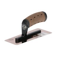 Gletiera inox, venetiana, trapezoidala, 20x8x7 cm x 0.65 mm, maner piele Alcantara, Olejnik