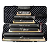 Set 4 gletiere profesionale, lama inox 0.3 mm, Premium Gold, 25, 40, 60, 80 cm, rola gletuit, geanta, Ergoplane, Olejnik