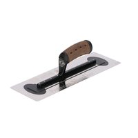 Gletiera inox, intarita, Premium Silver, 35.6x12 cm x 0.5 mm, maner piele Alcantara, Olejnik