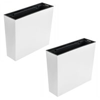 Jardiniera decorativa, Urbi Case, alb, set 2 buc, 58x18x49.8 cm