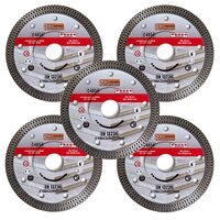 Set 5 discuri diamantate turbo subtire, placi ceramice, taiere umeda si uscata, 115 mm/22.23 mm, Richmann Exclusive