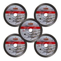 Set 5 discuri diamantate turbo subtire, ceramica, taiere umeda si uscata, 125 mm/22.23 mm, Richmann Exclusive