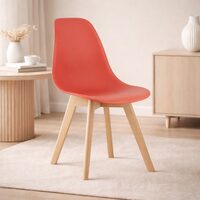 Scaun bucatarie/living, Artool, Kito, PP vermilion, picioare lemn natur, 46x54.5x80 cm