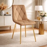 Scaun bucatarie/living, Artool, Libra, catifea maro, picioare metal auriu, 45x54x86.5 cm