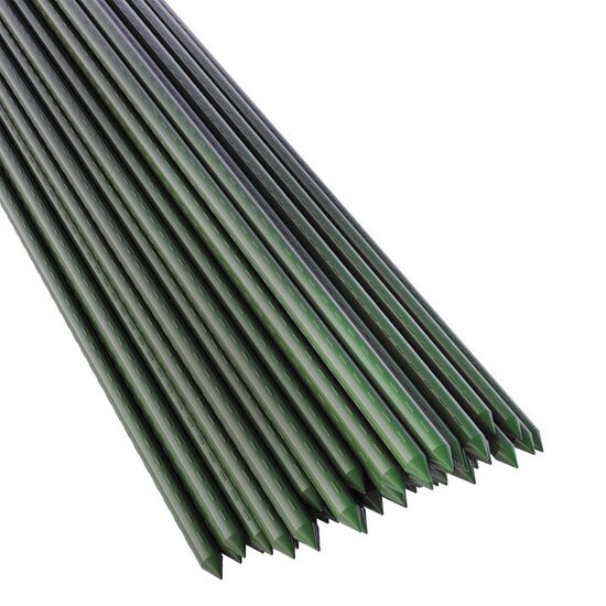 Set 20 araci/suport pentru rosii, castraveti, fasole, metal + PVC, verde, 120x1.6 cm, Artool