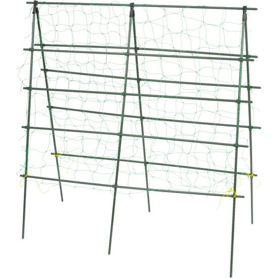 Ansamblu suport araci cu plasa pentru crestere castraveti, fasole, mazare, 120x120x1.1 cm, Strend Pro
