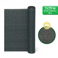 Plasa de umbrire, HDPE, UV, 150 g/mp, grad umbrire 90%, antracit, 2x25 m, Strend Pro
