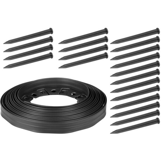 Bordura pentru gazon, elastica, 10 m x 40 mm, cu 20 cuie, Strend Pro