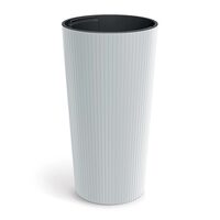 Ghiveci decorativ de flori, rotund, inalt, alb, 20x38.5 cm, Lamia Slim